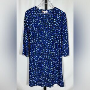 Jude Connally Blue Animal Print Dress Size Small